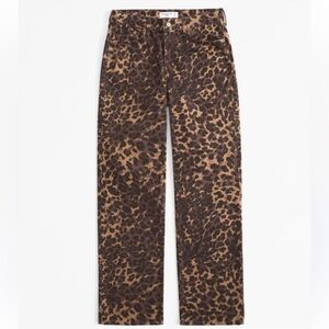 Abercrombie & Fitch Leopard Print Jeans - Brown
